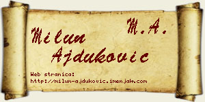 Milun Ajduković vizit kartica